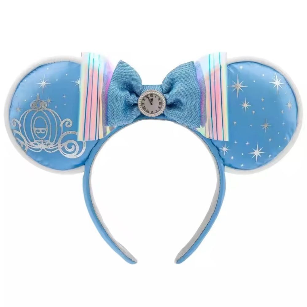 Disney Parks Cinderella Princess Minnie Mouse Ears Headband Blue and Silver